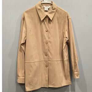 Talbots Womens Shirt Size Small Beige Khaki Safari English Countryside Old Money